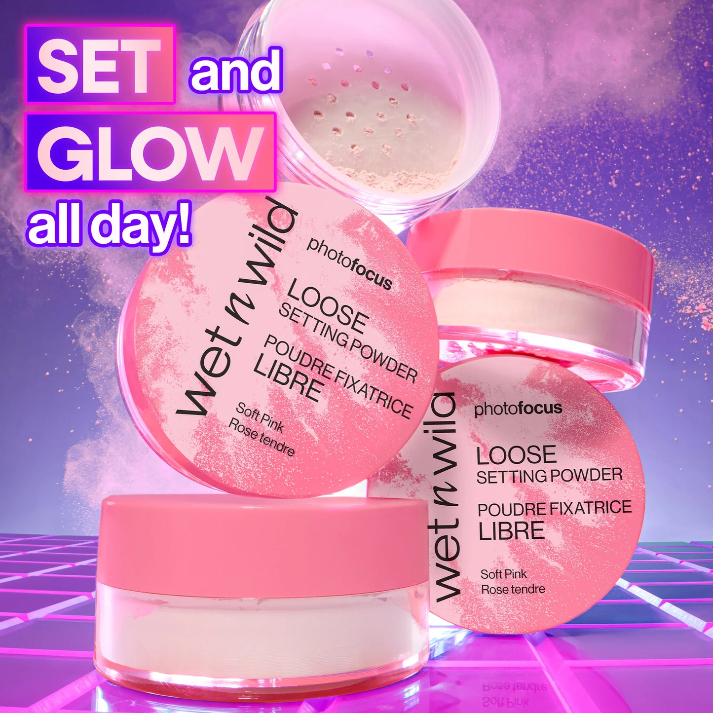 Wet n wild loose setting powder set & glow - بودرة تثبيت مكياج وتنوير من ويت ن ويلد