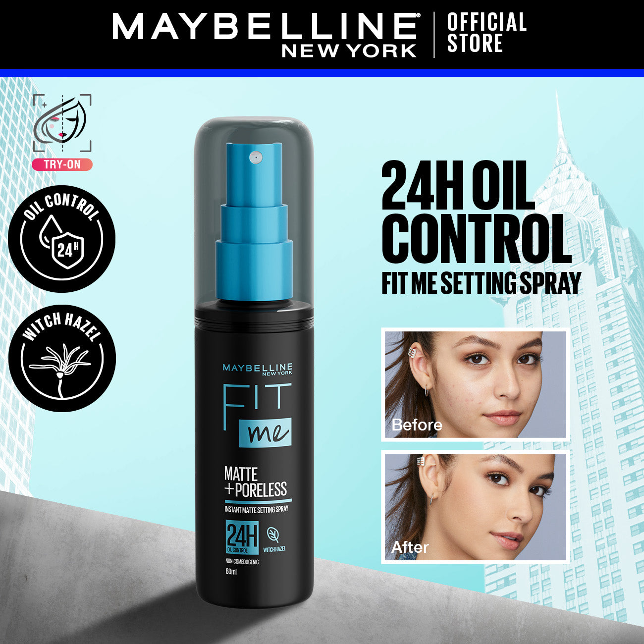 Maybelline fit me setting spray oil control - مثبت مكياج تحكم بالدهون من ميبلين