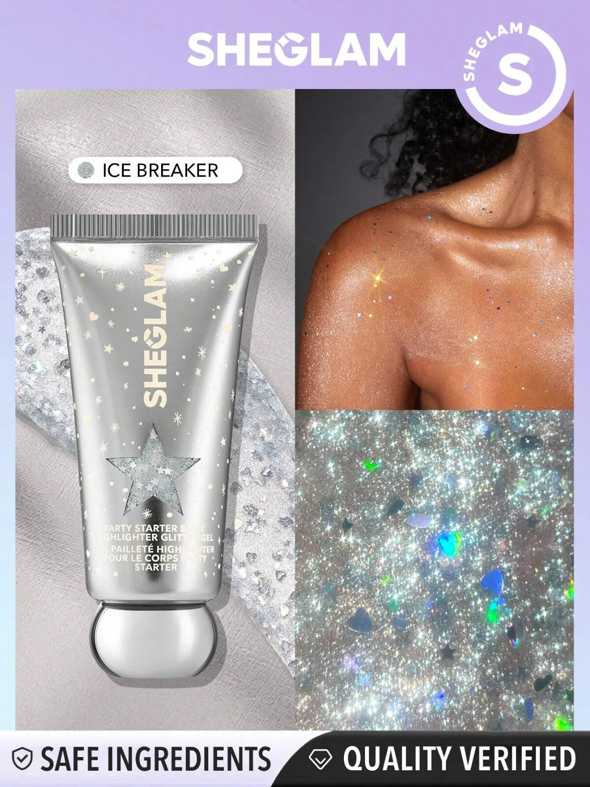 Sheglam Party Starter body highlitgher glitter gel - هايلايتر لامع كلتر جل من شيكلام
