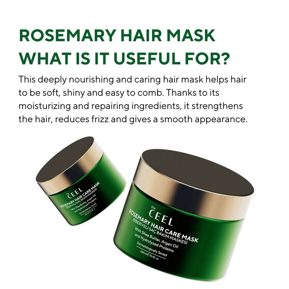 The ceel rosemary hair care mask - ماسك مرطب الشعر بزيدة الشيا وزيت ألاورغان