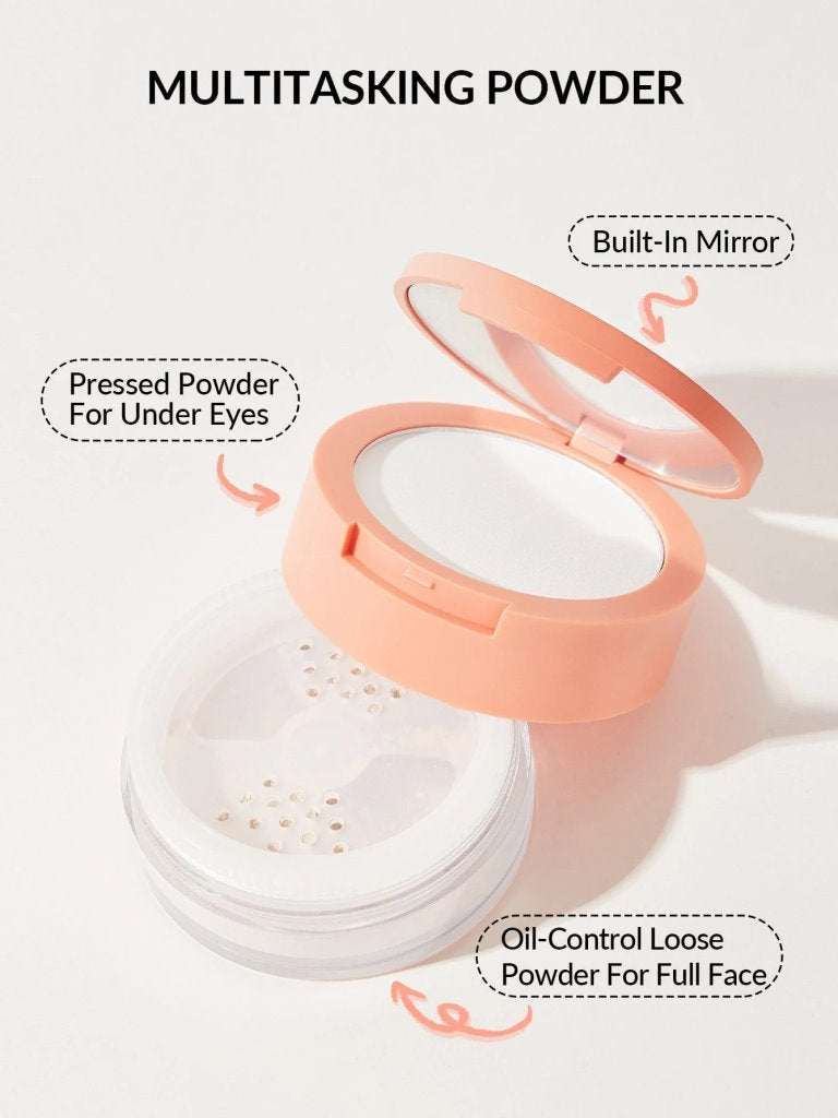 SHEGLAM Insta-Ready Face & Under Eye Setting Powder Duo -بودرة مزدوجة برتقالية
