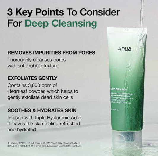 Anua heartleaf + bha deep cleaning foam - غسول انوا لتنظيف العميق