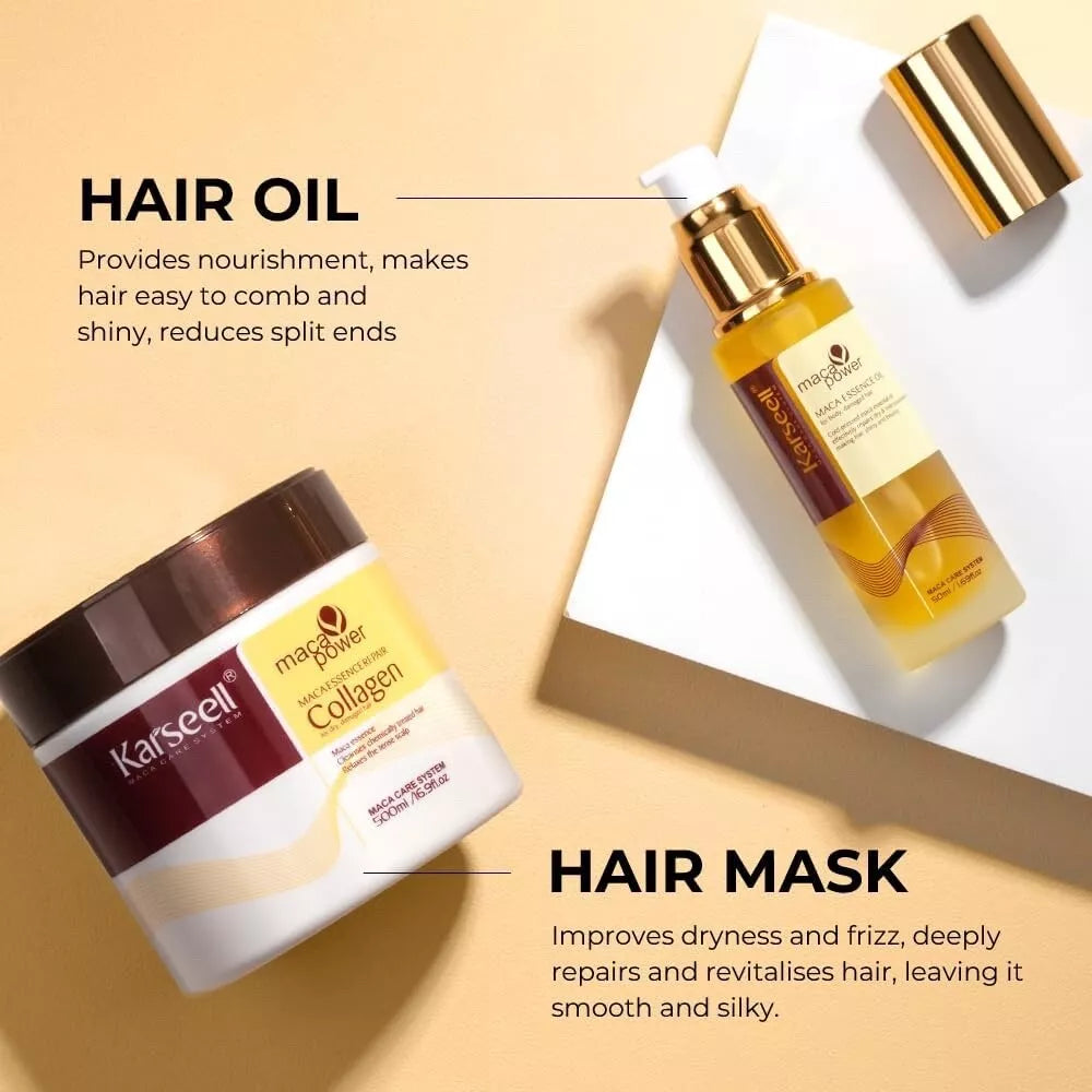 Karseell Maca Power Essence Repair Set -نظام علاجي متكامل لإصلاح الشعر التالف والجاف من كارسيل