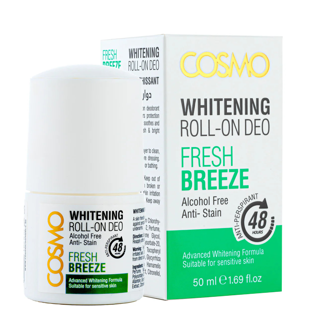 Cosmo Fresh Breeze Whitening Roll-On Deodorant - مزيل عرق رول أون مفتح للبشرة من كوزمو