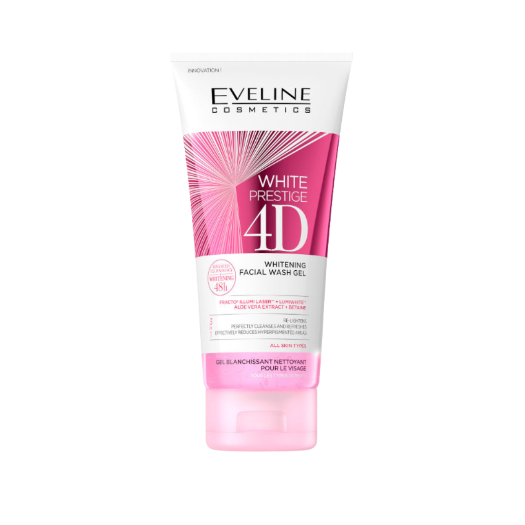 Eveline White Prestige 4D Whitening Facial Wash Gel - جل غسول الوجة للتفتيح