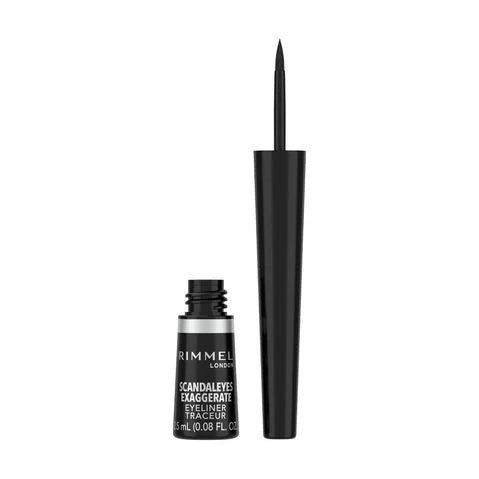 Rimmel London Glam'Eyes Scandaleyes Exaggerate Liquid Eyeliner -محدد العيون سائل سواد فاحم
