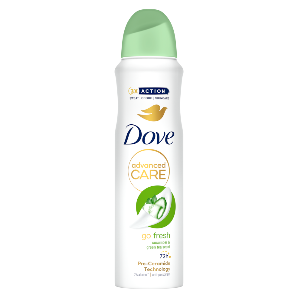 Dove Go Fresh Cucumber & Green Tea Antiperspirant Spray - مزيل ومضاد تعرق برائحة الخيار والشاي الأخضر