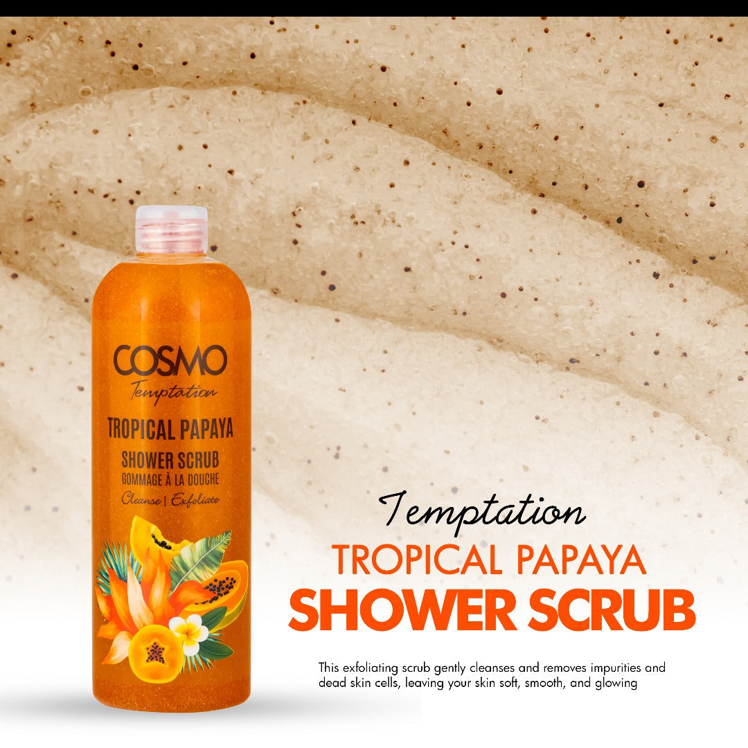 Cosmo Temptation Tropical Papaya Shower Scrub - مقشر الاستحمام بالبابايا الاستوائية من كوزمو تيمبتيشن