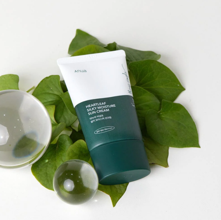 Anua heartleaf silky moisture sun cream spf50+++ - واقي شمس عالي حماية من انوا