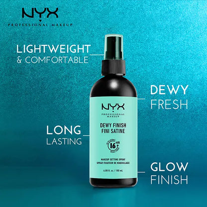 Nyx makeup setting spray dewy finish - بخاخ تثبيت المكياج لفترات من نيكس