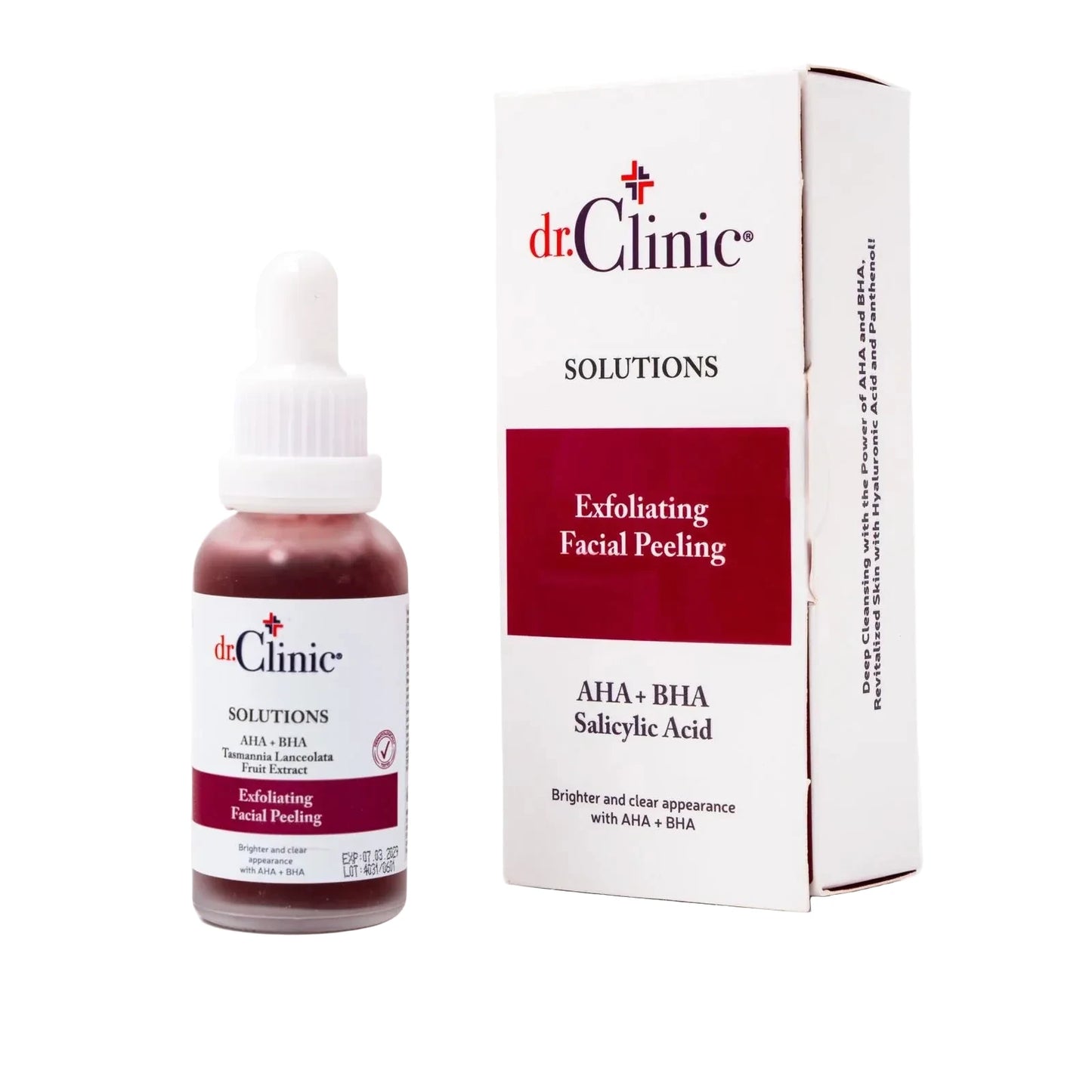Dr.Clinic Solutions Exfoliating Facial Peeling AHA+BHA - سيروم تقشير الوجه بأحماض ألفا وبيتا هيدروكسي