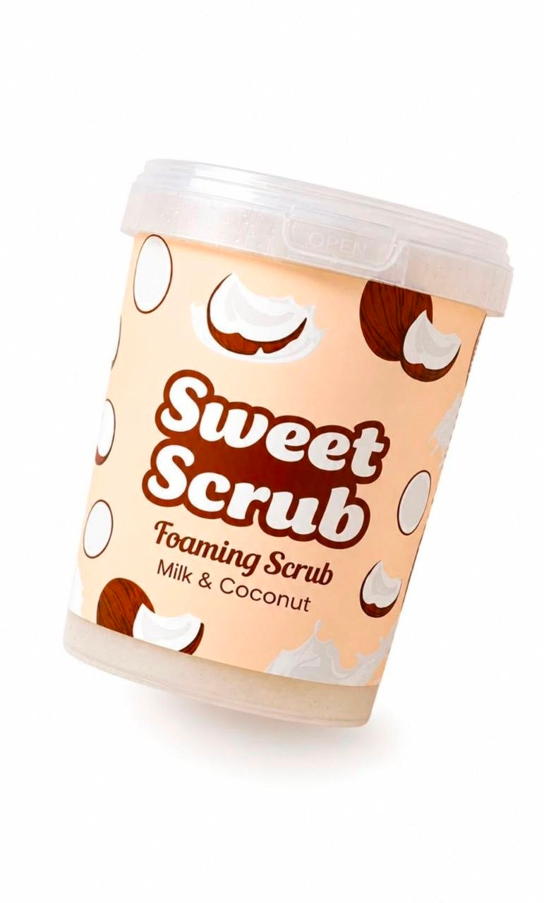 SWEET SCRUB MILK & COCONUT FOAMING SCRUB 500g - سكراب الحليب وجوز الهند من سويت سكراب