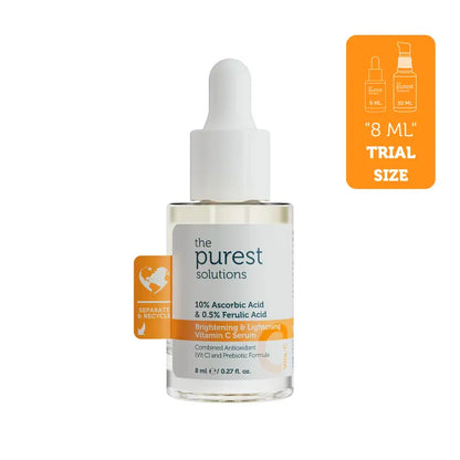 The purest solutions Brightening Lightening Vitamin C Serum 8ml - سيروم فيتامين سي لتفتيح وتفتيح البشرة من ذا بيورست سوليوشنز 8 مل