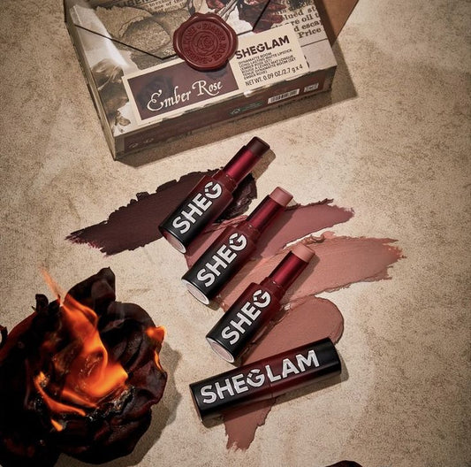 Sheglam ember rose long-lasting matte lipstick set - سيت أحمر الشفاه الرباعي من شيكلام