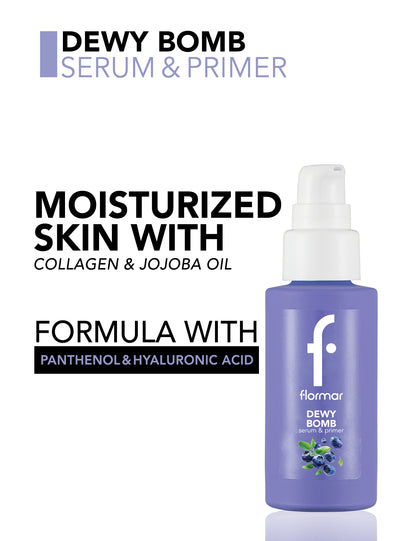 Flormar dewy bomb serum & primer - سيروم وبرايمر بهايلورنيك وبانوثيل من فلورمار