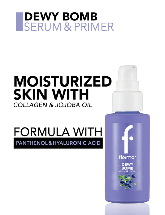 Flormar dewy bomb serum & primer - سيروم وبرايمر بهايلورنيك وبانوثيل من فلورمار