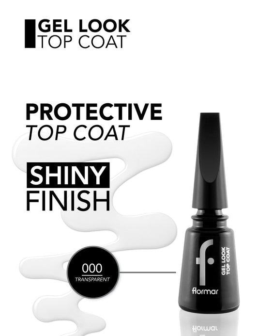 Flormar gel look top coat shine & color for all nails