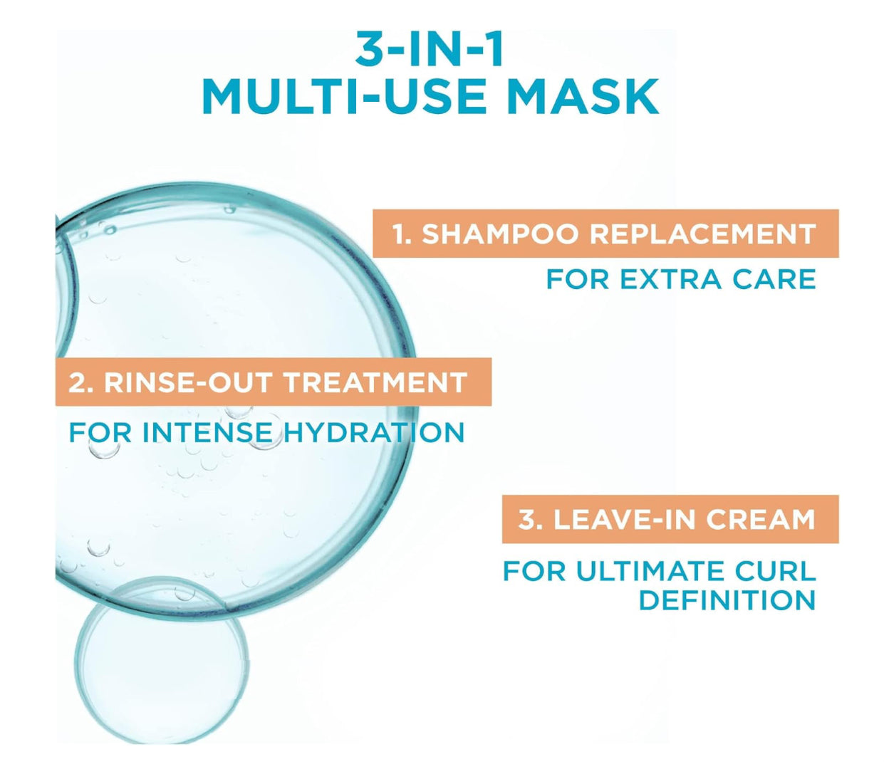 L'Oréal Paris Elvive Dream Lengths Curls, 3-in-1 Hydration Hair mask, 680ml - ماسك للشعر الكيرلي من لوريال