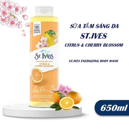 St.ives ENERGIZING BODY WASH CITRUS & CHERRY BLOSSOM - غسول الجسم بالحمضيات وزهر الكرز المنعش