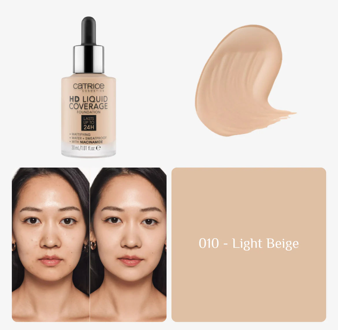 Catrice hd liquid coverage foundation -كريم أساس قطرات سائل￼