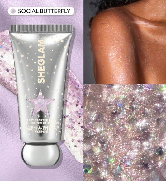 Sheglam Party Starter body highlitgher glitter gel - هايلايتر لامع كلتر جل من شيكلام
