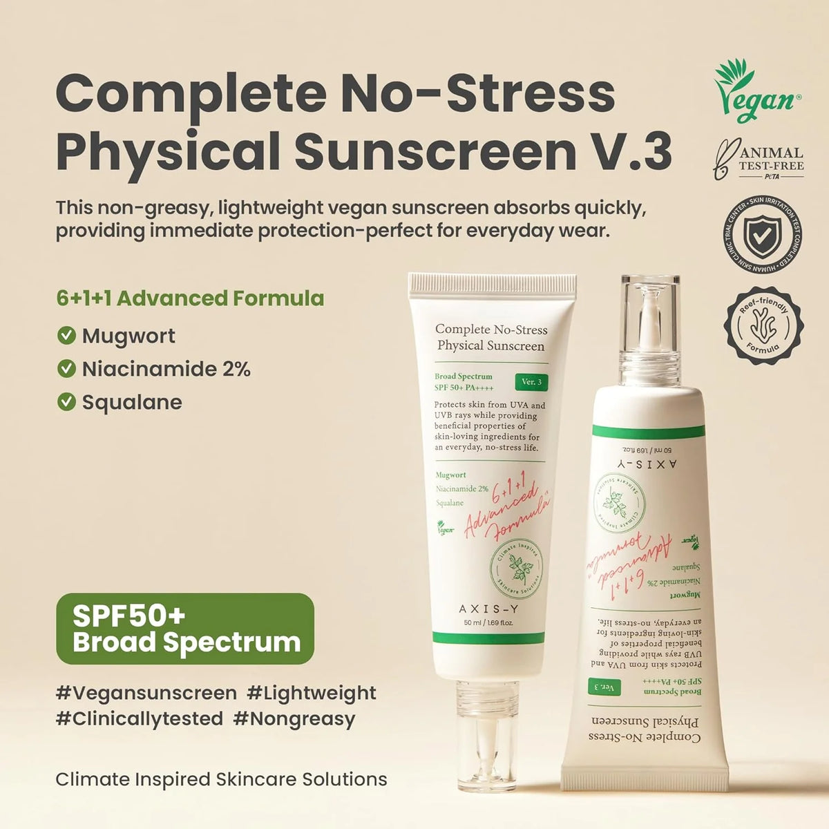 Axis-y physical sunscreen spf 50+ - واقي الشمس فيزيائي