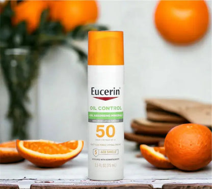 Eucerin Oil control sunscreen minerals 50spf+ واقي الشمس للتحكم بالزيوت من يوسرين