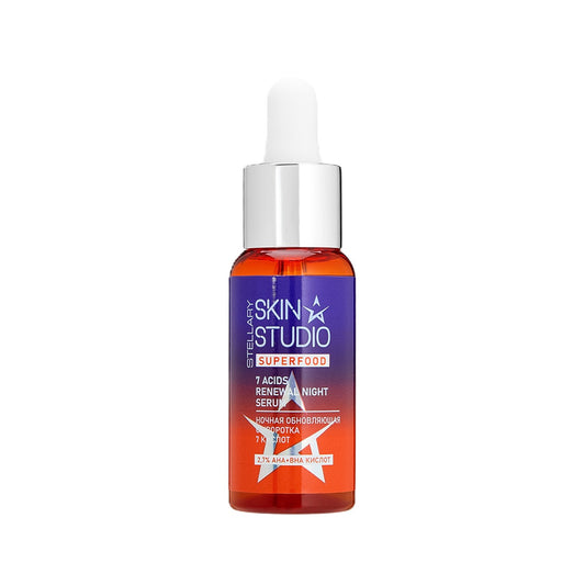 STELLARY Skin Studio SUPERFOOD 7 ACIDS RENEWL NIGHT SERUM 30ml ستيلاري سيروم ليلي مقشر يحسن مظهر البشرة