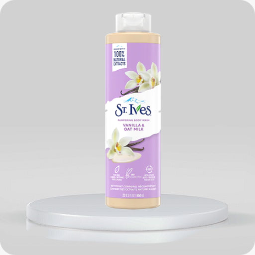St.ives PAMPERING BODY WASH VANILLA & OAT MILK - غسول الجسم سانت آيفز المدلل بالفانيليا وحليب الشوفان