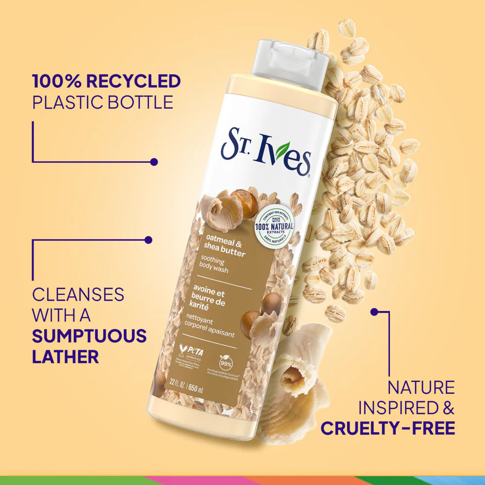 St.Ives SOOTHING BODY WASH
OATMEAL & SHEA BUTTER - غسول الجسم المهدئ بالشوفان وزبدة الشيا