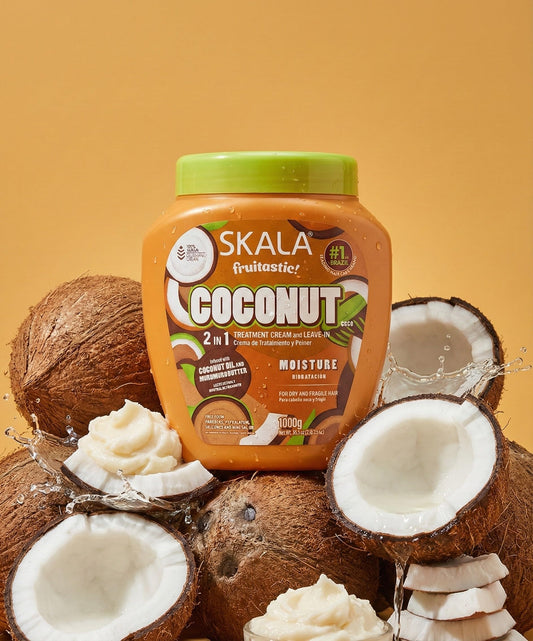 Skala frutastica nutricao poderosa coco 2em1 creme 1000g - كريم مرطب ومصفف الشعر بزيت جوز هند وزبدة الشيا من سكالا برازيلية