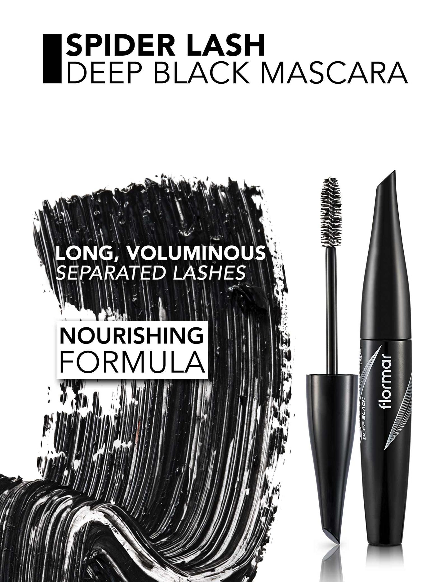 Flormar spider lash deep black mascara - مسكارا الرموش السوداء من فلورمار