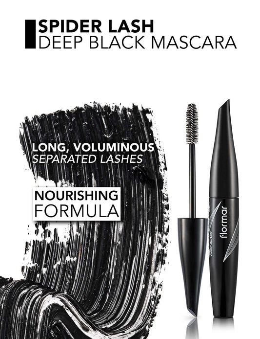 Flormar spider lash deep black mascara - مسكارا الرموش السوداء من فلورمار