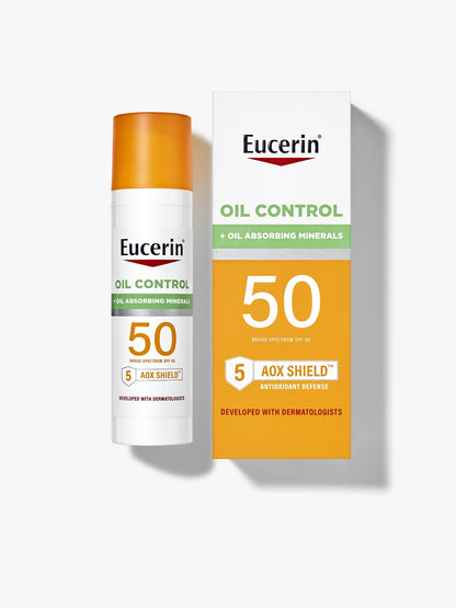 Eucerin Oil control sunscreen minerals 50spf+ واقي الشمس للتحكم بالزيوت من يوسرين