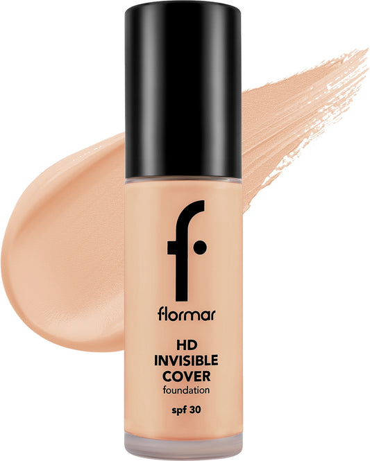 Flormar foundation hd invisible cover spf 30 - كريم أساس من فلورمار