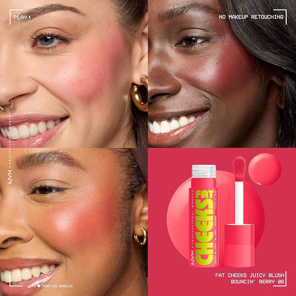 Nyx Fat Cheeks Juicy Blush, Liquid Blush - أحمر خدود سائل من نيكس