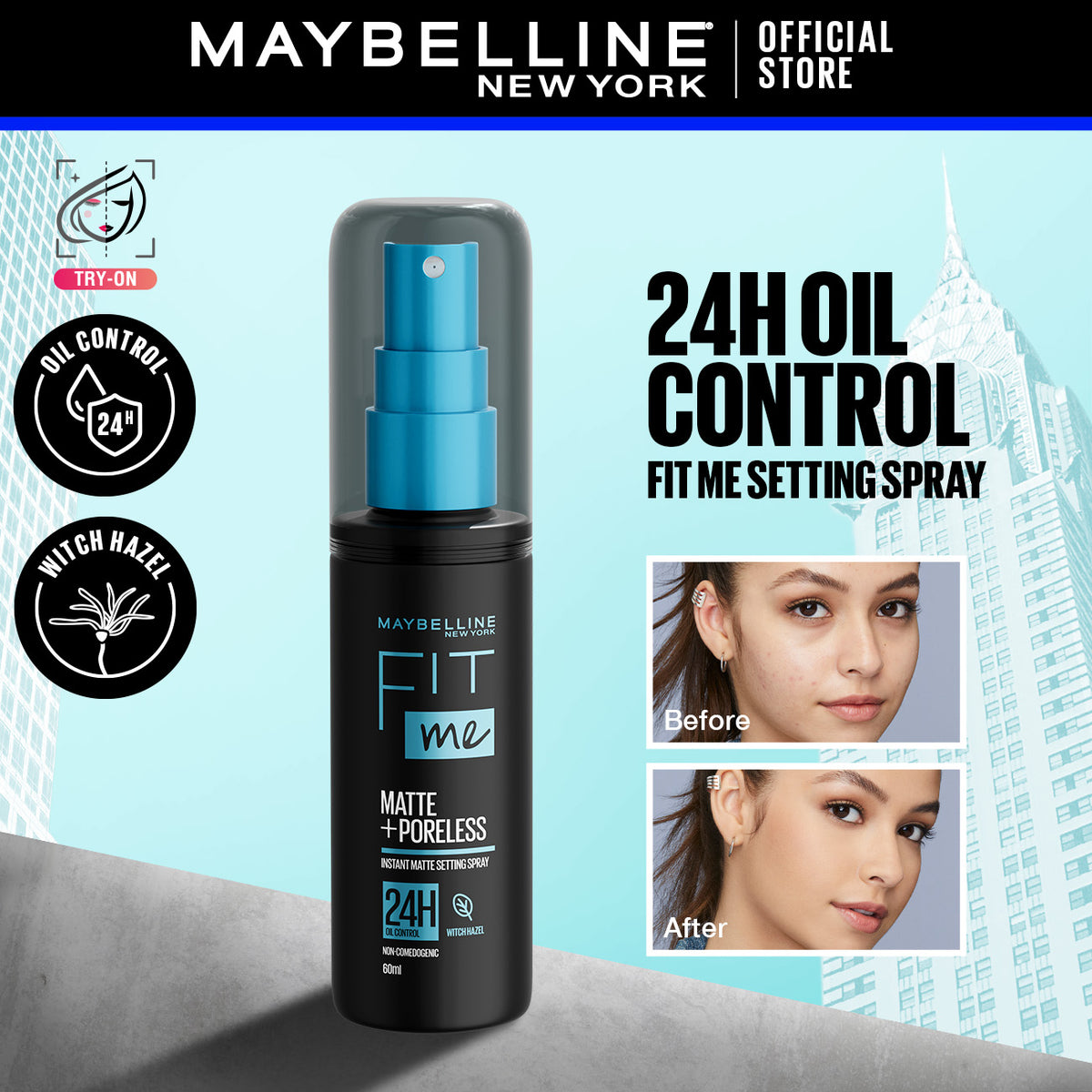 Maybelline fit me setting spray oil control - مثبت مكياج تحكم بالدهون من ميبلين