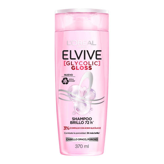 L'Oréal Elvive شامبو لمعان مكثف يدوم 72 ساعة 360 مل - شامبو للشعر الزجاجي اللامع