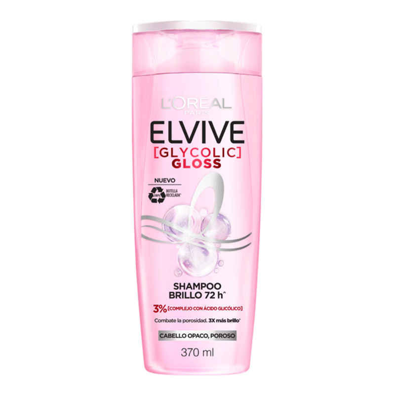 L'Oréal Elvive شامبو لمعان مكثف يدوم 72 ساعة 360 مل - شامبو للشعر الزجاجي اللامع