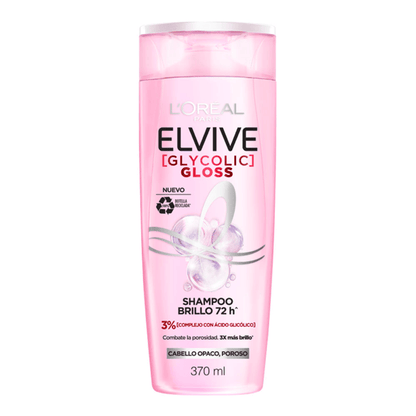 L'Oréal Elvive شامبو لمعان مكثف يدوم 72 ساعة 360 مل - شامبو للشعر الزجاجي اللامع