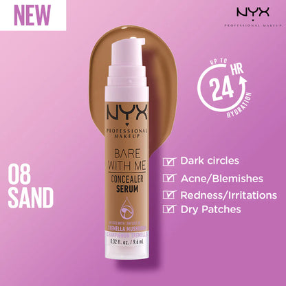 Nyx bare with me concealer serum - كونسيلر وسيروم خافي عيوب سائل من نيكس