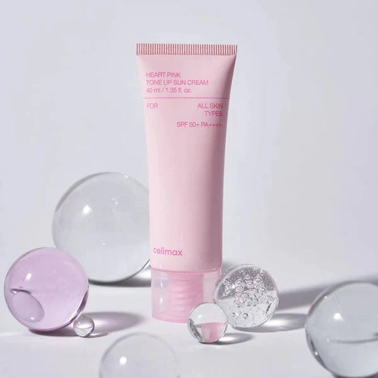 Celimax heart pink tone up sun cream spf 50+pa+++ - كريم واقي شمس من سيلماكس