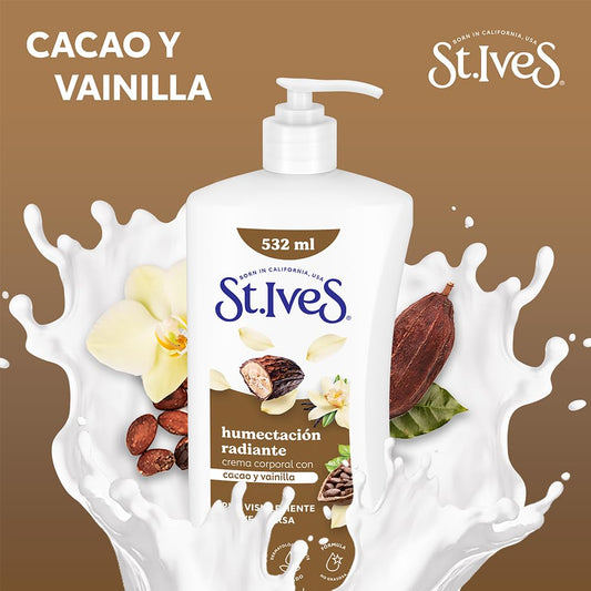 St.ives body lotion cacao y vainilla 532ml - كريم لوشن مرطب للوجه والجسم