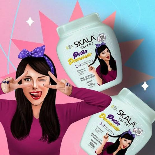Skala expert potao desmaiad 2em1 creme 1000g- كريم مرطب ومصفف الشعر الجاف وفك تشابك من سكالا برازيلية
