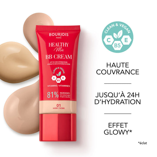 Bourjois paris healthy mix bb cream 001 ivory - كريم بيبي كريم هيلثي مكس من برجواز
