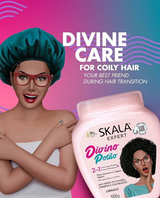 Skala expert divino potao 2em1 creme 1000g - كريم مرطب ومصفف الشعر الكيرلي من سكالا برازيلية