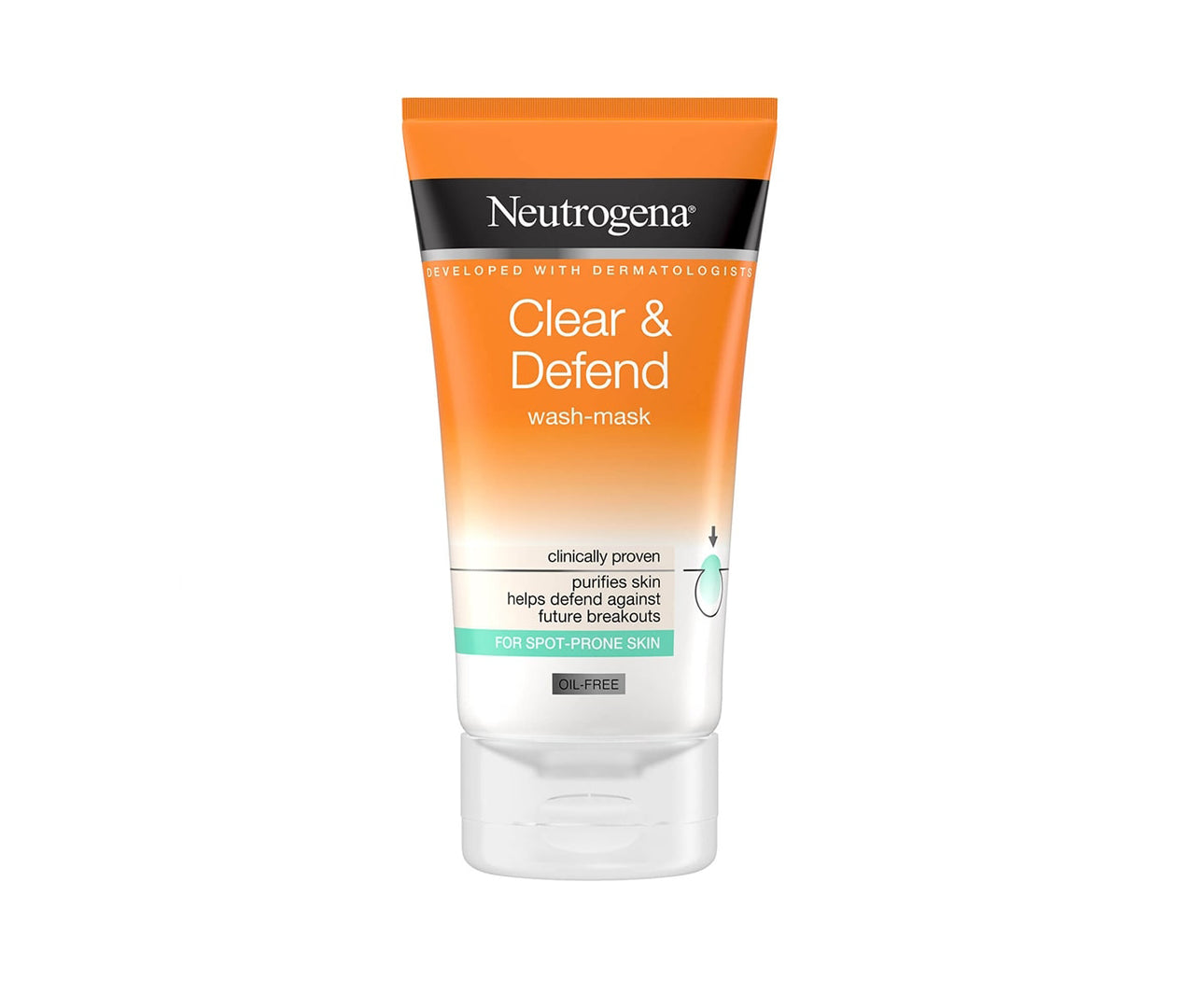 Neutrogena clear & defend wash-mask for spot-prone skin - غسول وقناع للبشرة المعرضة للحبوب
