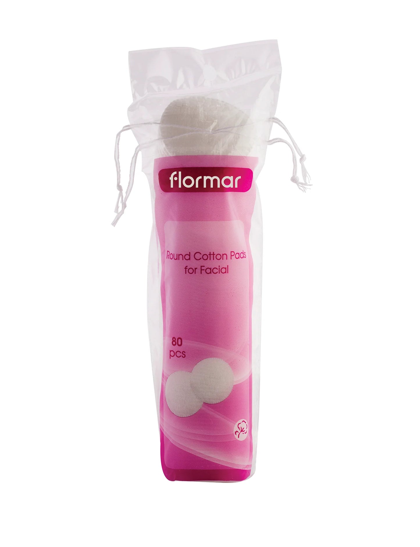 Flormar round cotton pads for facial - قطن فلورمار دائري عدد 80