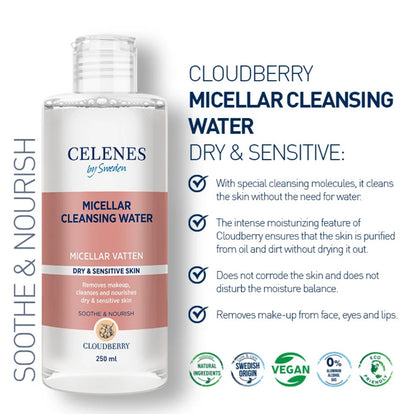 CELENES Thermal Micellar Cleansing Water, Dry And Sensitive Skin - 250ml | سيلينس ماء ميسيلار للبشرة الجافة والحساسة - 250 مل