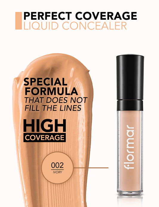 Flormar perfect coverage liquid concealer - كونسيلر سائل عالي تغطية من فلورمار